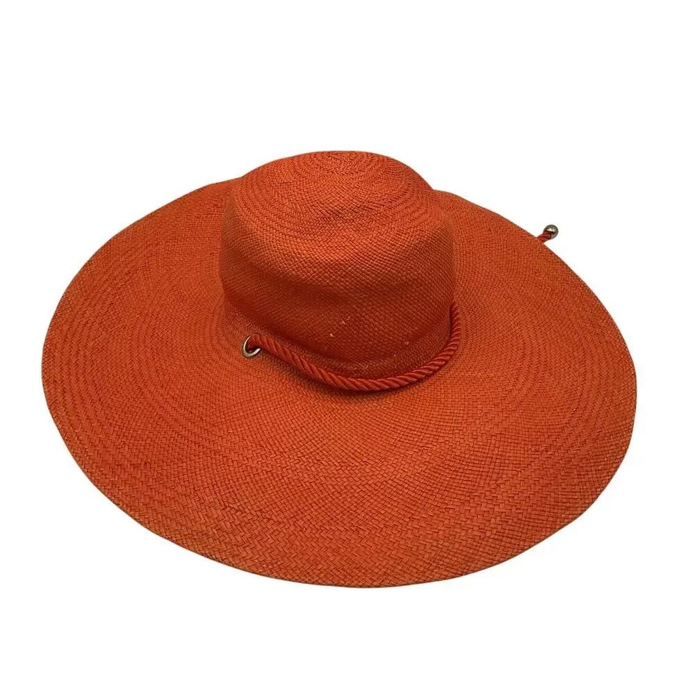 Gladys Tamez 'Millinery' Orange Poly Bucket Hat Size M - Picture 3 of 5